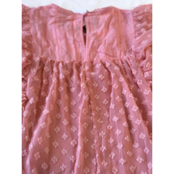 Umgee USA Sheer Boho Blouse Women's Medium Pink Flutter Sleeve Lined Floral NWT - Picture 11 of 11